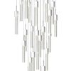 Silver And Clear Multi Light Metal Dimmable Chandelier With Clear Shades