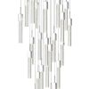 Silver And Clear Multi Light Metal Dimmable Chandelier With Clear Shades