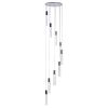 Silver And Clear Nine Light Metal Dimmable Chandelier With Clear Shades