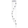 Silver And Clear Nine Light Metal Dimmable Chandelier With Clear Shades