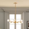 Gold Nine Light Metal Chandelier