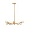 Gold Nine Light Metal Chandelier
