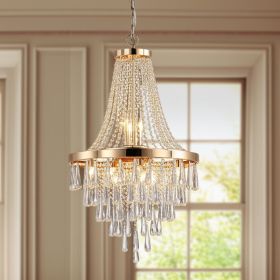 Gold Eleven Light Metal Chandelier With Gold Shades