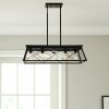 Black Five Light Metal Chandelier With Black Shades