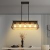 Black Five Light Metal Chandelier With Black Shades
