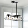 White Five Light Metal Chandelier With White Shades