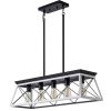 White Five Light Metal Chandelier With White Shades