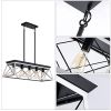 White Five Light Metal Chandelier With White Shades