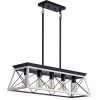 White Five Light Metal Chandelier With White Shades
