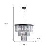 Black Seven Light Metal Chandelier With Black Shades
