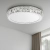 Clear Crystal Flush Chandelier With Clear Shades