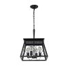 Black Four Light Metal Chandelier With Black Shades