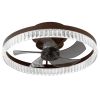 Brown Metal Smart Enabled Semi-Flush Chandelier With Brown Shades