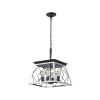White Four Light Metal Chandelier With White Shades
