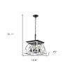 White Four Light Metal Chandelier With White Shades