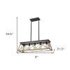 Brown Five Light Metal Chandelier With Brown Shades
