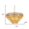 Brown Eight Light Metal Chandelier With Brown Shades