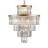 Gold Multi Light Metal Chandelier With Gold Shades