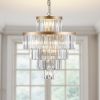 Gold Multi Light Metal Chandelier With Gold Shades