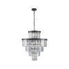 Black Multi Light Metal Chandelier With Black Shades