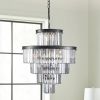 Black Multi Light Metal Chandelier With Black Shades