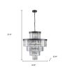 Black Multi Light Metal Chandelier With Black Shades