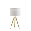Gold Metal Adjustable Height Tripod Table Lamp With White Drum Shade
