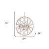 White And Gold Empire Six Light Metal and Beads Dimmable Chandelier