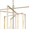 Antiqued Gold Geometric Four Light Metal Dimmable Chandelier