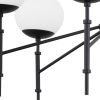 Black Sputnik Six Light Metal and Frosted Glass Dimmable Chandelier