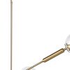 Gold Sputnik Six Light Metal and Glass Dimmable Chandelier With Clear Shades