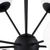 Black Sputnik Multi Light Frosted Metal and Glass Dimmable Chandelier With White Shades