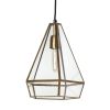 Clear And Gold Single Metal Dimmable Ceiling Light With Clear Shades