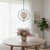 Black And White Single Metal Dimmable Ceiling Light With White Shades