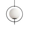 Black And White Single Metal Dimmable Ceiling Light With White Shades