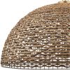 Brown Single Rattan Dimmable Ceiling Light With Brown Shades