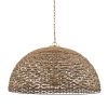 Brown Single Rattan Dimmable Ceiling Light With Brown Shades