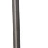 25" Gray Round Bedside Lamp With Drum Shade