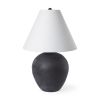 28" Black Novelty Bedside Lamp With Drum Shade