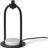 22" Black Round Bedside Lamp With Drum Shade
