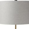 29" Navy Blue Round Bedside Lamp With Drum Shade