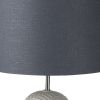 29" Beige Round Bedside Lamp With Drum Shade