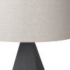 30" Black Round Bedside Lamp With Drum Shade