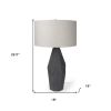 30" Black Round Bedside Lamp With Drum Shade