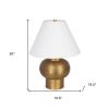 26" Gold Round Bedside Lamp With Bell Shade