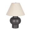 26" Black Round Bedside Lamp With Empire Shade
