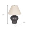 26" Black Round Bedside Lamp With Empire Shade