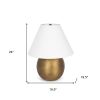 24" Gold Round Bedside Lamp With Empire Shade