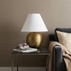 24" Gold Round Bedside Lamp With Empire Shade