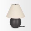 24" Black Round Bedside Lamp With Empire Shade